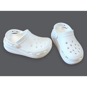 Crocs White Platform Shoes Crush Clogs Girls Kids Size C 12